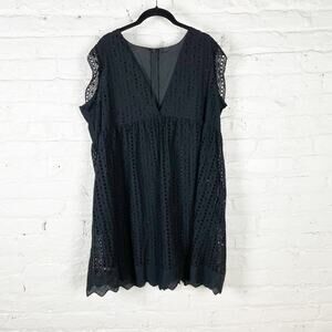 Black eyelet romper minidress Size XXL